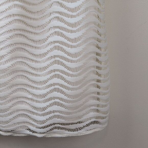 Lilly Pulitzer Topanga Dress Cameo White Wavy Knit Lace Size L NWT - Picture 8 of 15